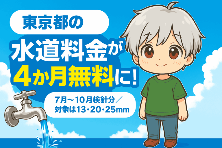 【Tokyo】Miễn phí 4 tháng tiền nước cơ bản mùa hè – Hỗ trợ chi tiêu và phòng tránh sốc nhiệt