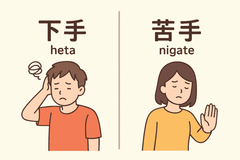 Phân biệt giữa “Heta” và “Nigate” trong tiếng Nhật