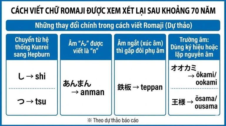 Cách viết chữ Romaji được xem xét lại sau khoảng 70 năm