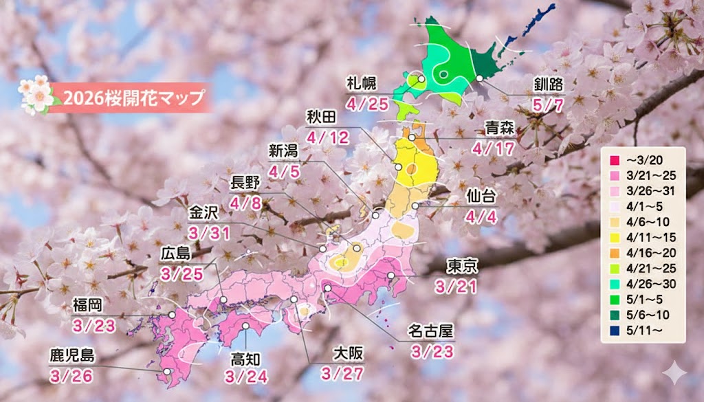 Hoa anh đào Nhật Bản 2026 nở khi nào? Lịch dự báo mới nhất toàn quốc