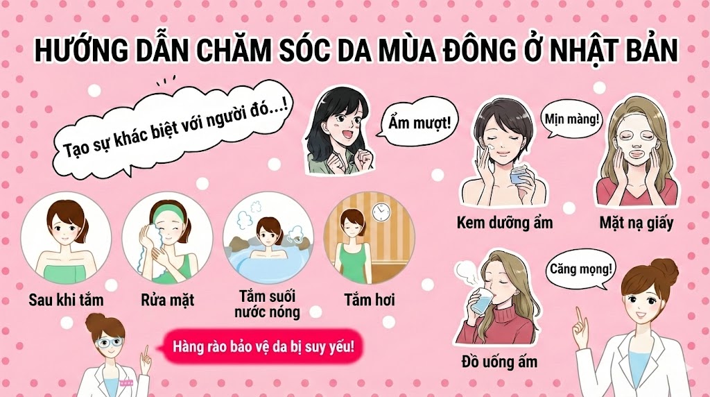 Hướng dẫn chăm sóc da mùa đông ở Nhật Bản dành cho người nước ngoài