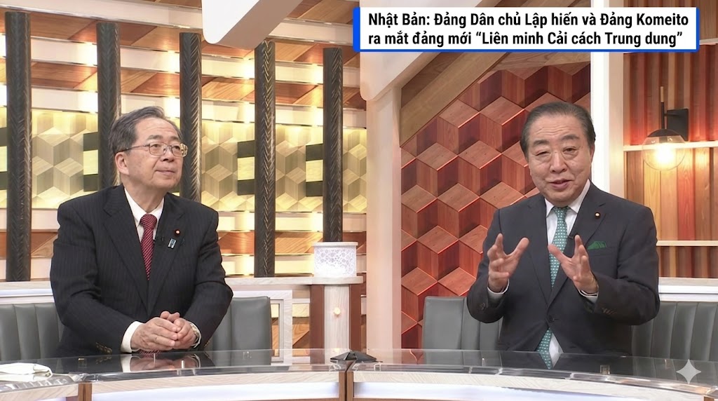 Nhật Bản: Đảng Dân chủ Lập hiến và Đảng Komeito ra mắt đảng mới “Liên minh Cải cách Trung dung”